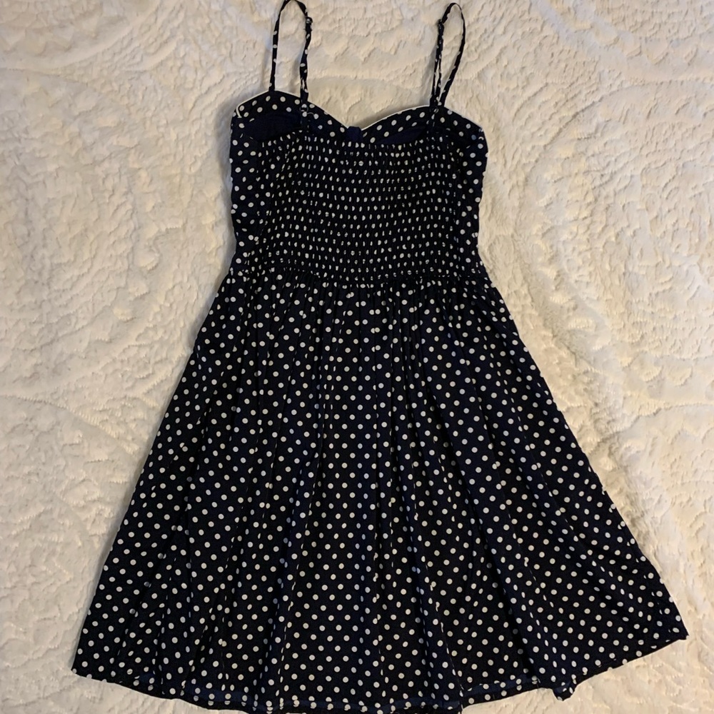 Navy polka dot summer dress